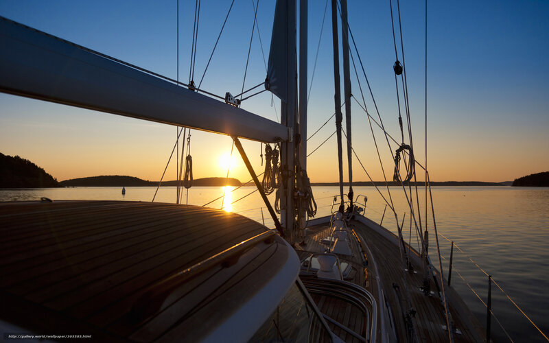 Sailboat at Sunset — Blue, Serene, Photograph, Sun, Water