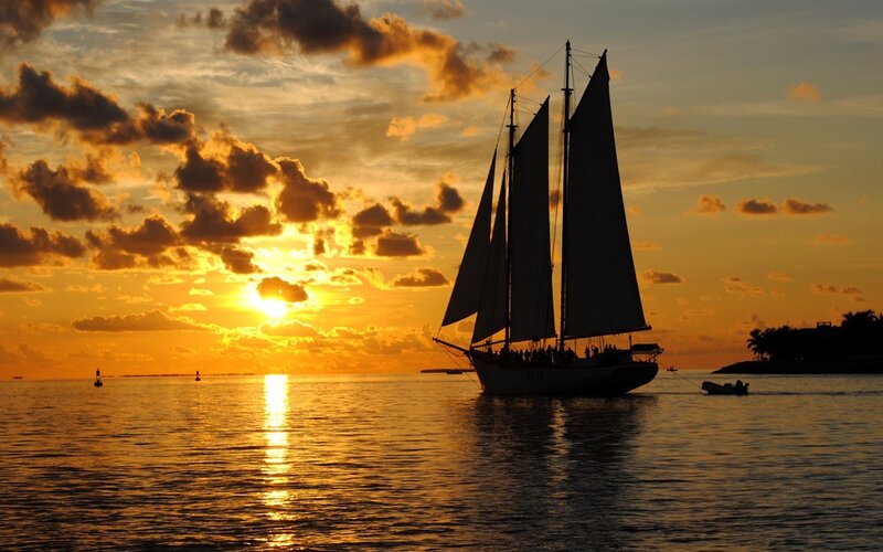 Sailboat at Sunset — Island
