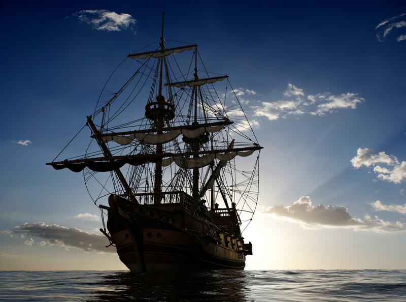 sailboat at sunset on the ocean