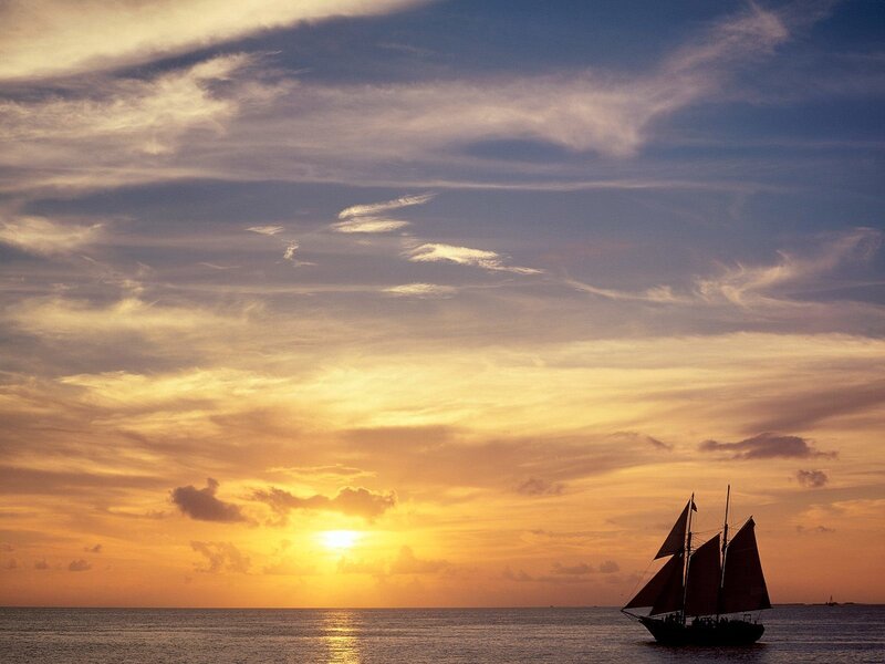 Sailboat at Sunset — Sun