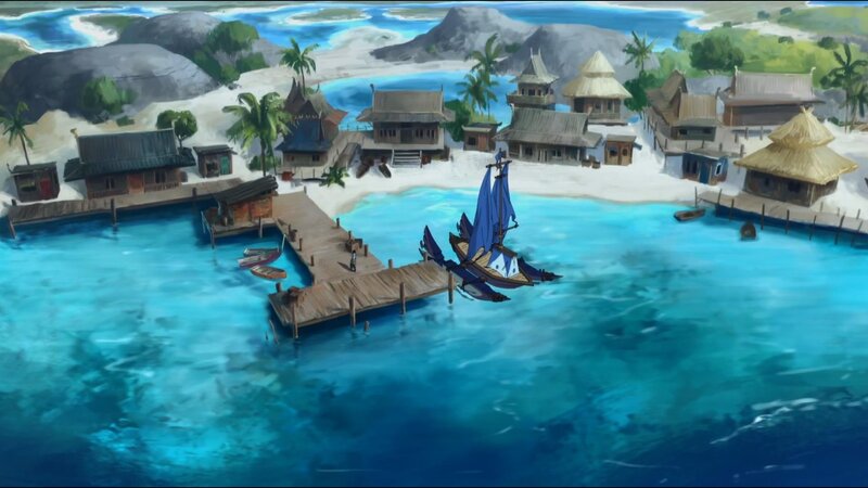 Sailboat at Tropical Dock