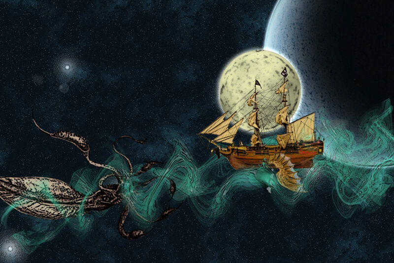 Sailboat attacked by sea monster