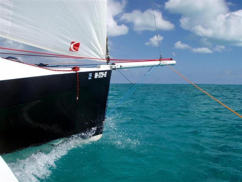 Sailboat Bow in Turquoise Water