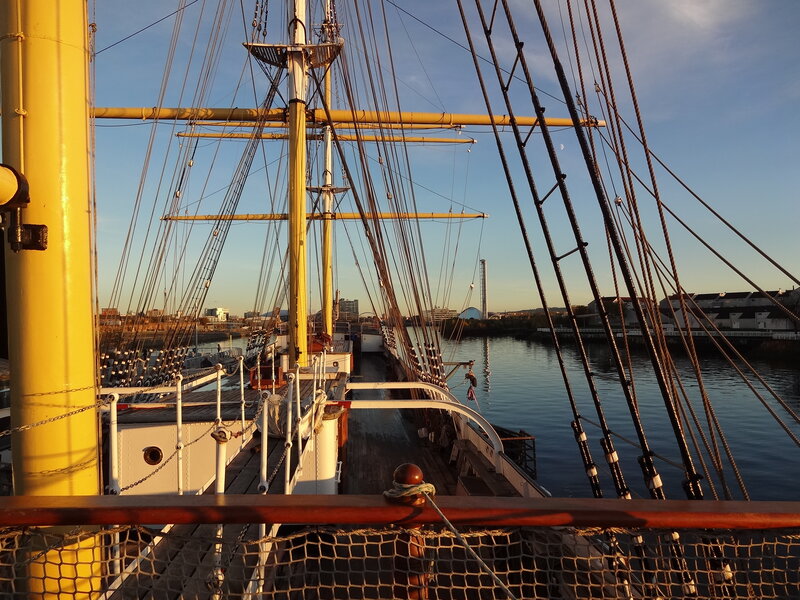 Sailboat Deck at Sunset — Yellow