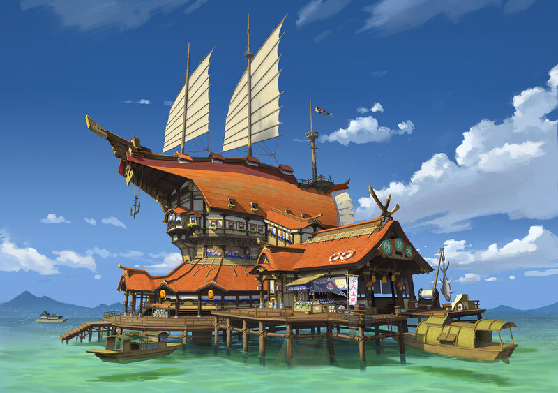 Sailboat House on Water