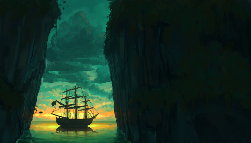 Sailboat in a Cave