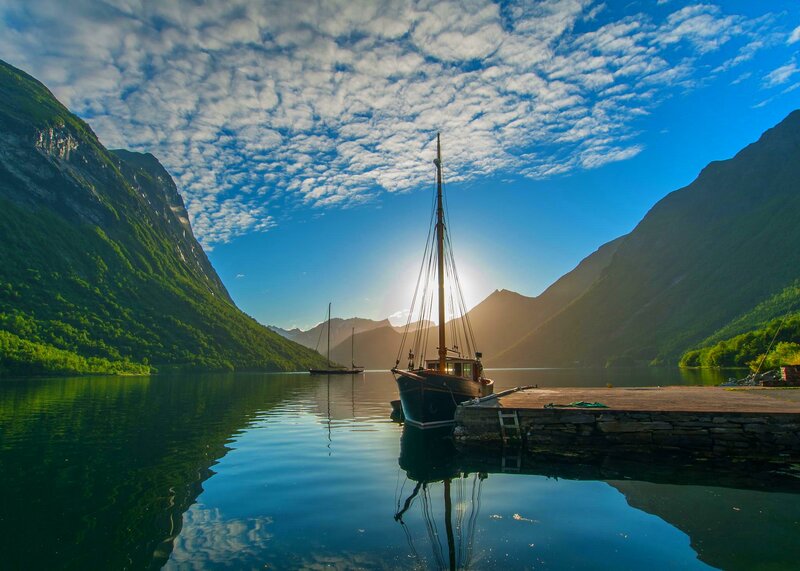 Sailboat in a Fjord