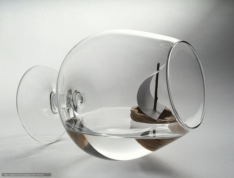 Sailboat in a glass bowl
