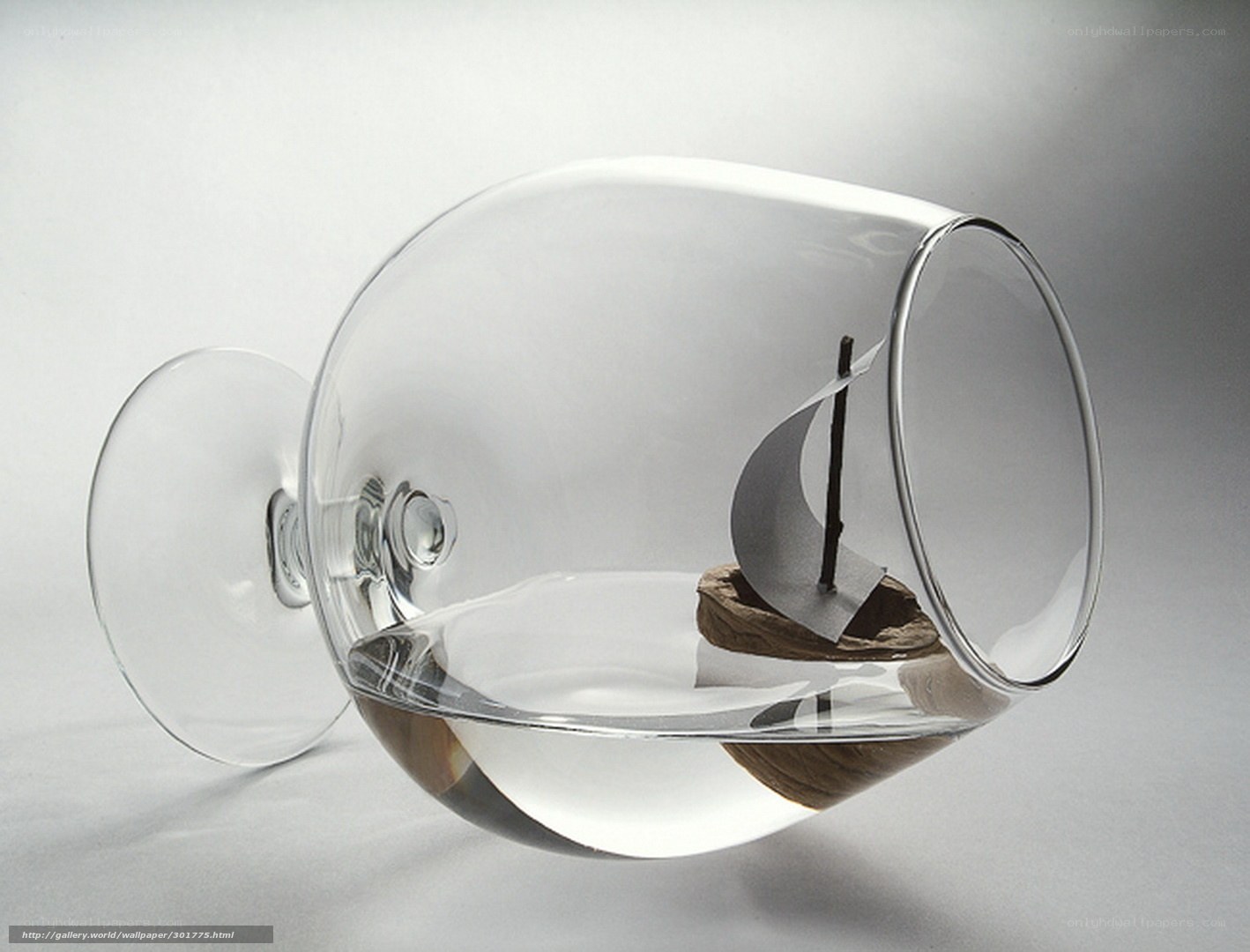 Sailboat in a glass bowl