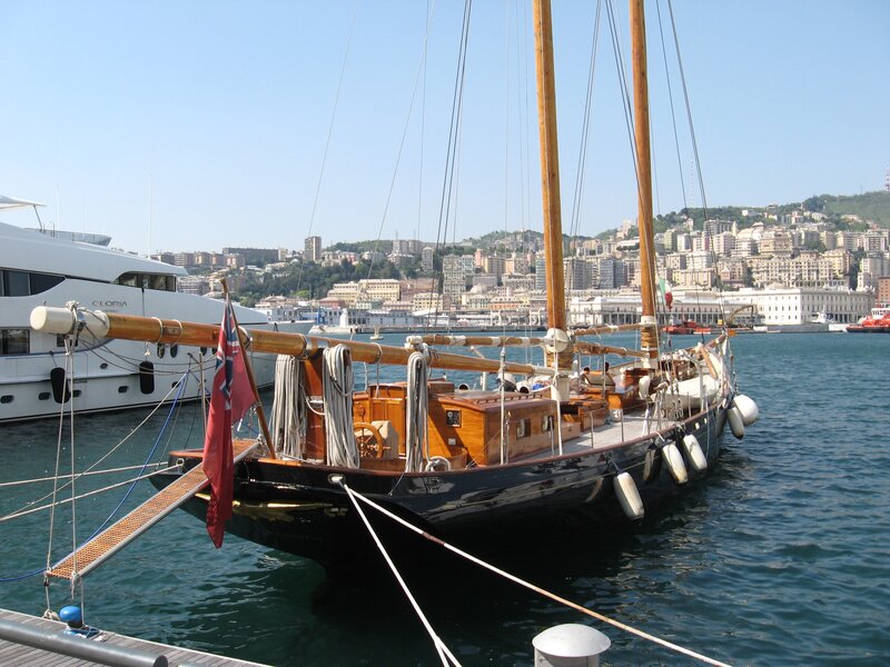 Sailboat in a harbor