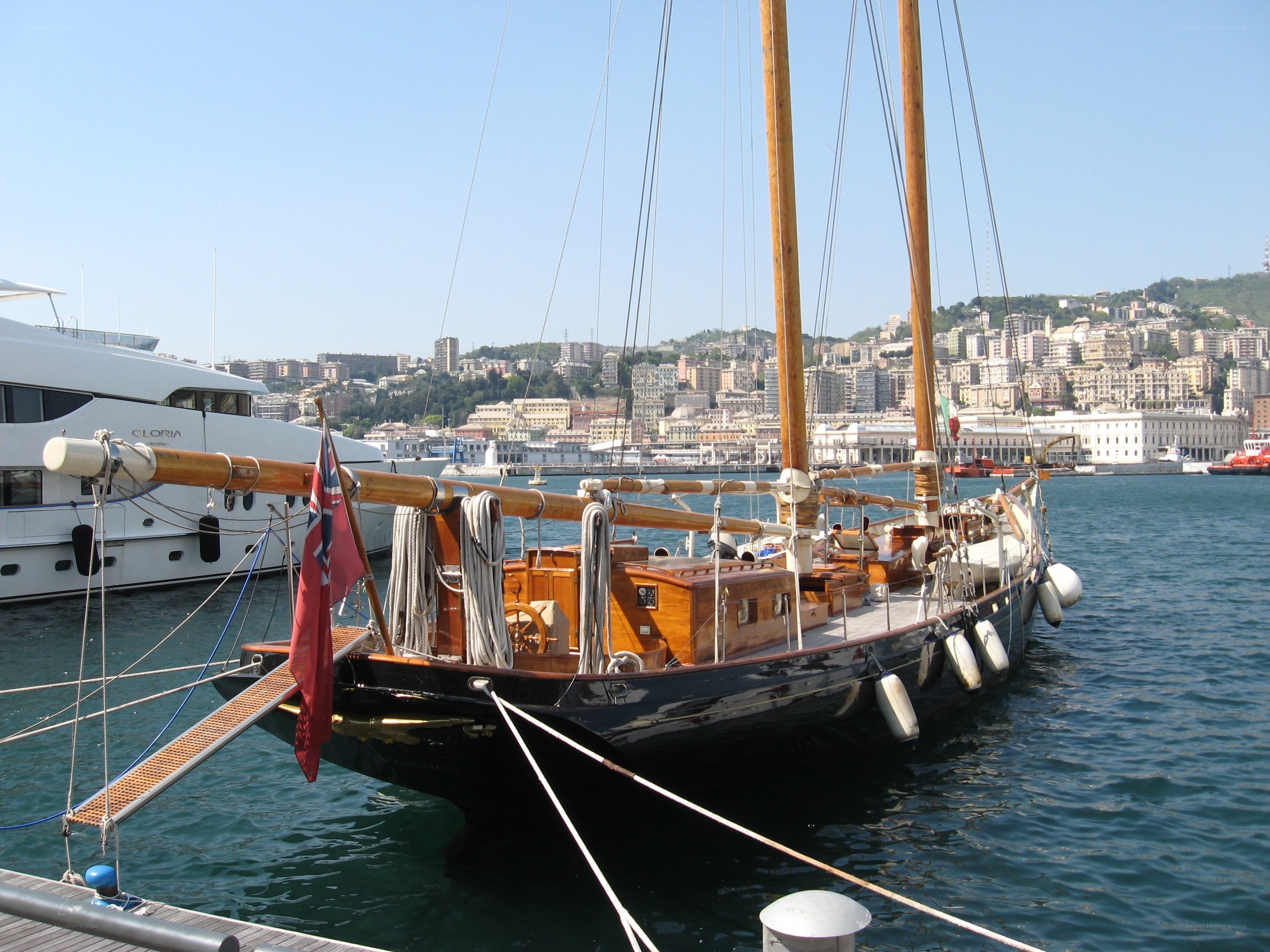 Sailboat in a harbor