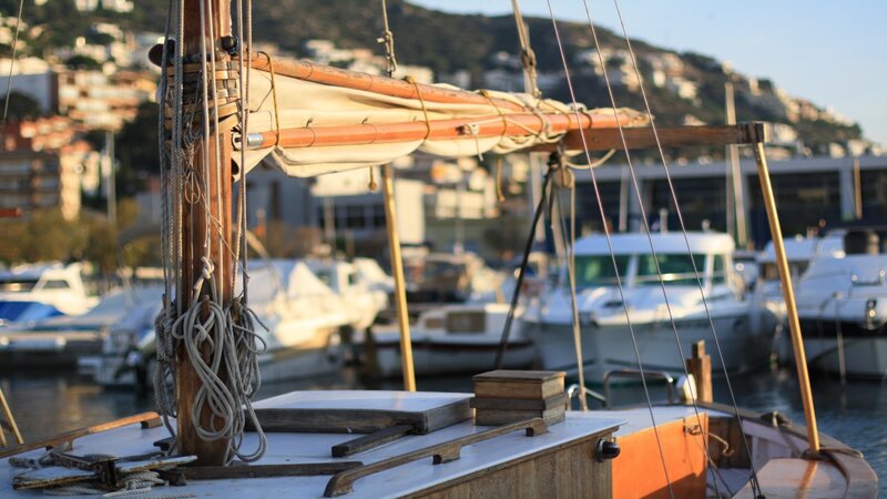 Sailboat in a harbor