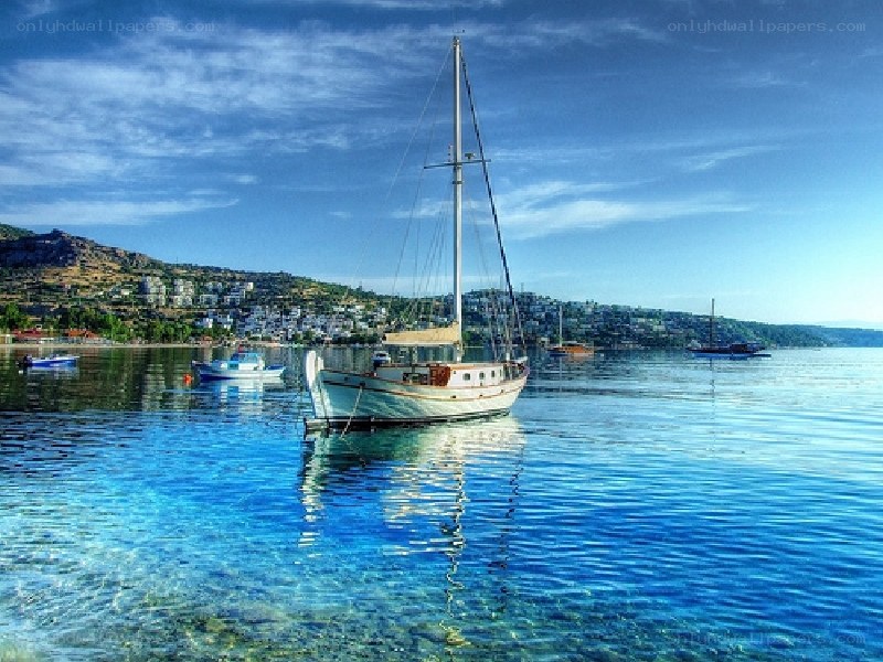 Sailboat in a tranquil bay