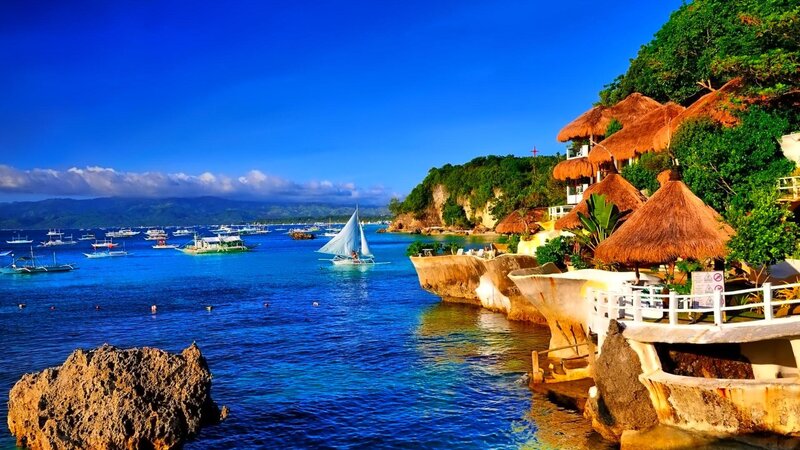 Sailboat in Blue Bay — Serene, Afternoon
