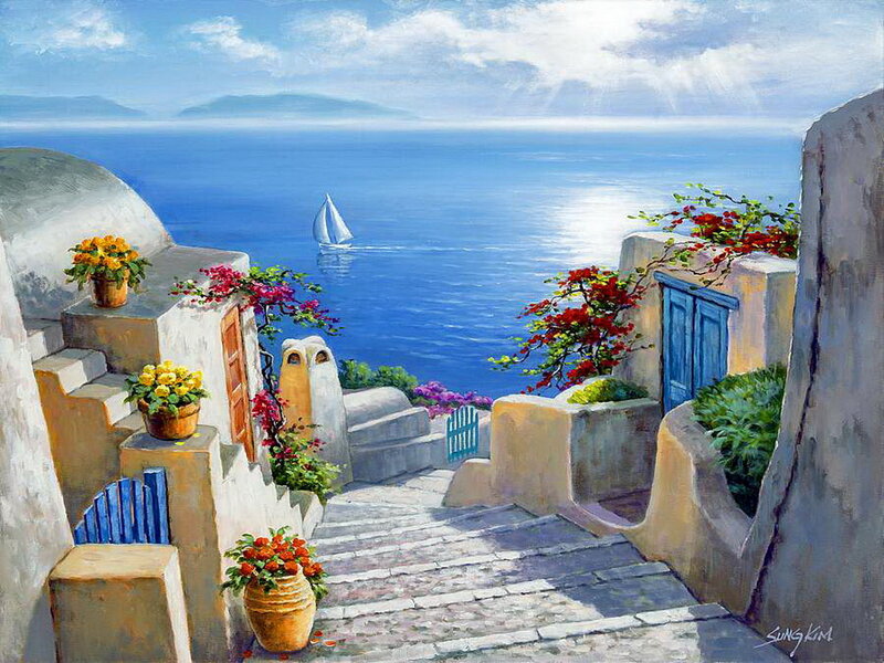 Sailboat in Blue Sea — Serene, Afternoon