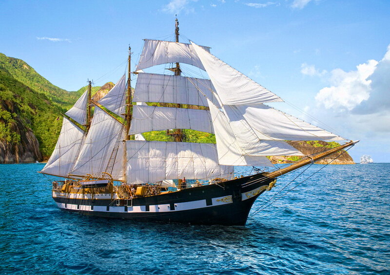 Sailboat in Blue Water — Serene, Afternoon