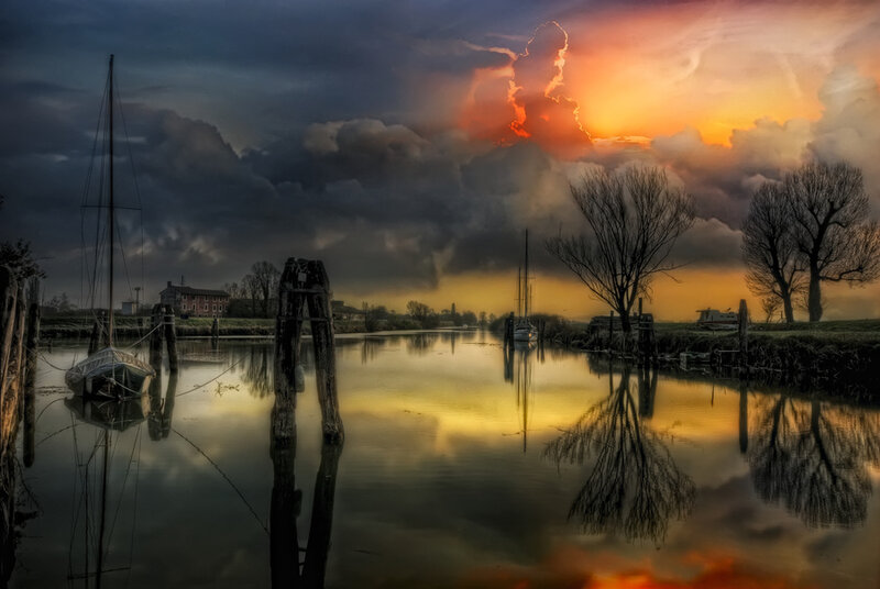 Sailboat in Canal