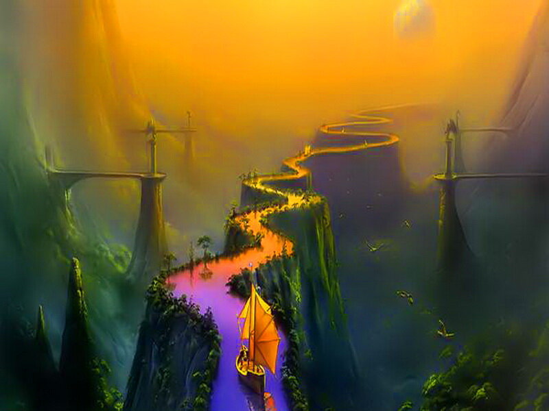 Sailboat in Canyon