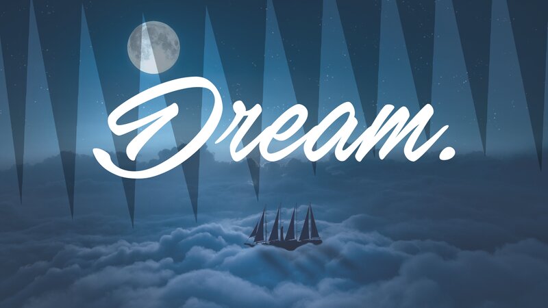 Sailboat in Clouds — Blue, Dreamy