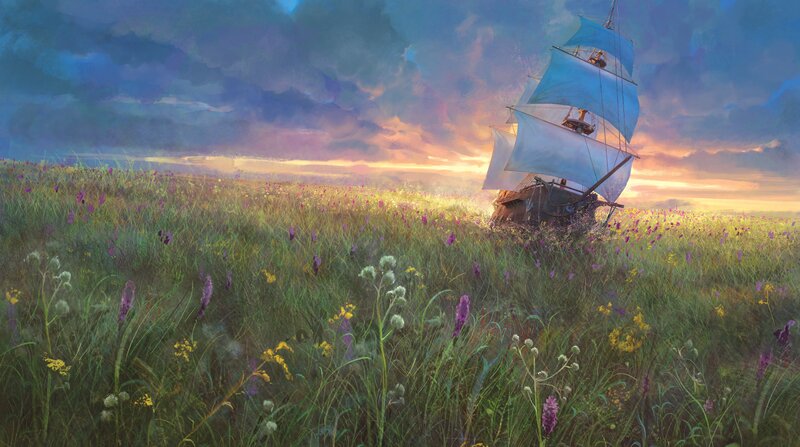 Sailboat in Field