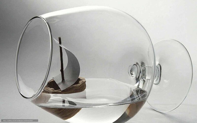 Sailboat in Glass Bowl