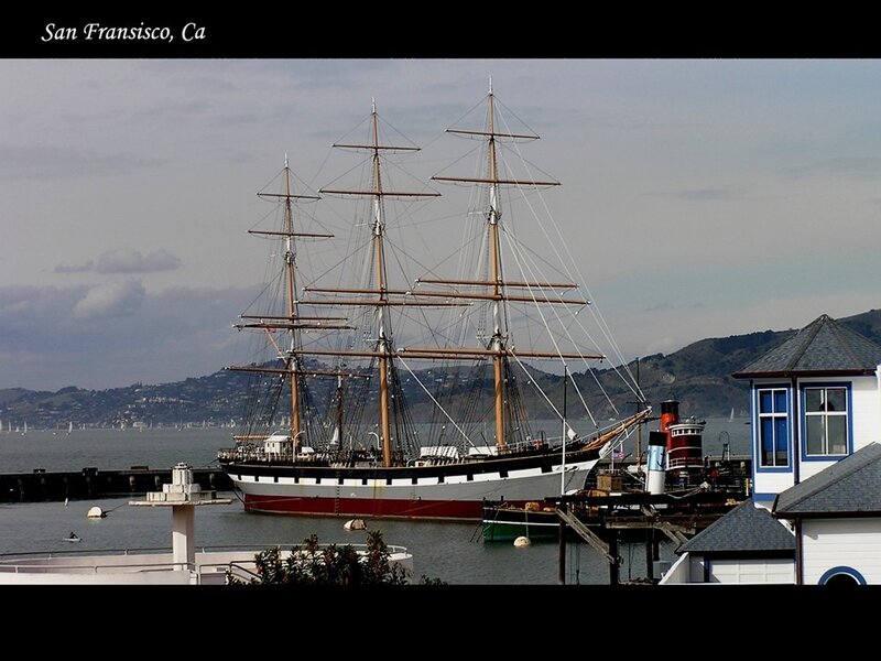 Sailboat in Harbor — Gray
