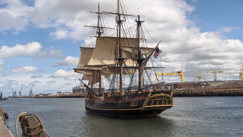 Sailboat in harbor