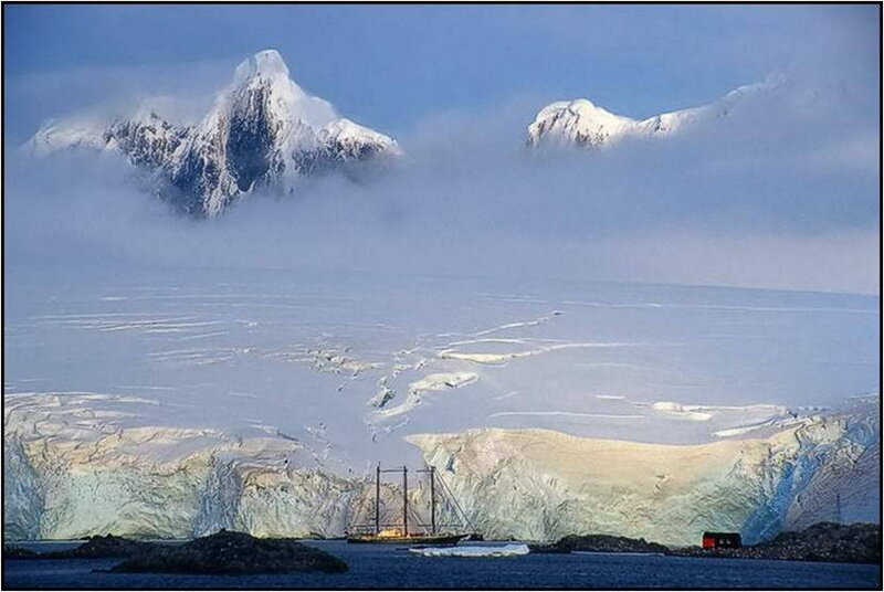 Sailboat in Icy Bay — Blue