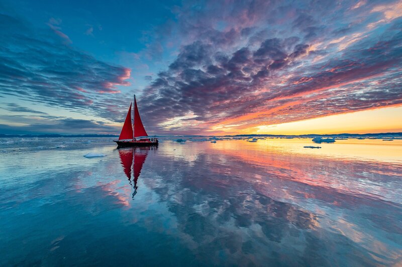 Sailboat in Icy Water