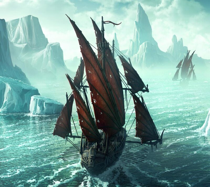 Sailboat in Icy Waters