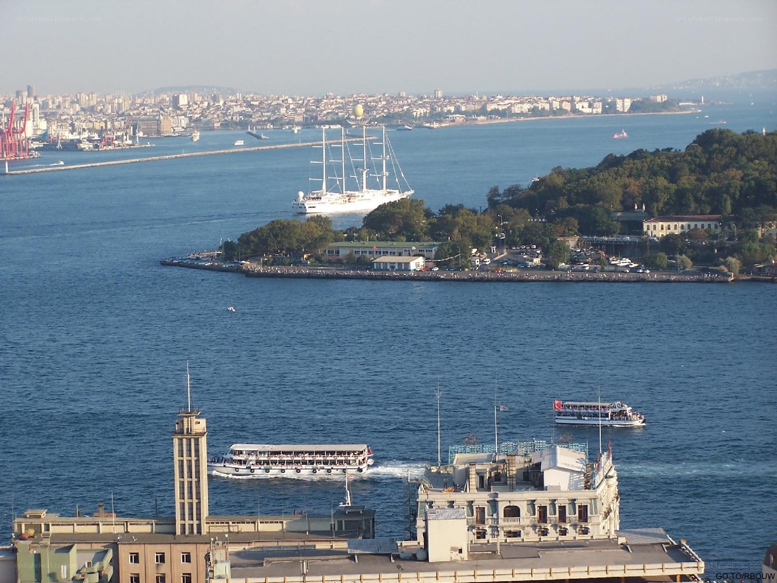Sailboat in Istanbul harbor
