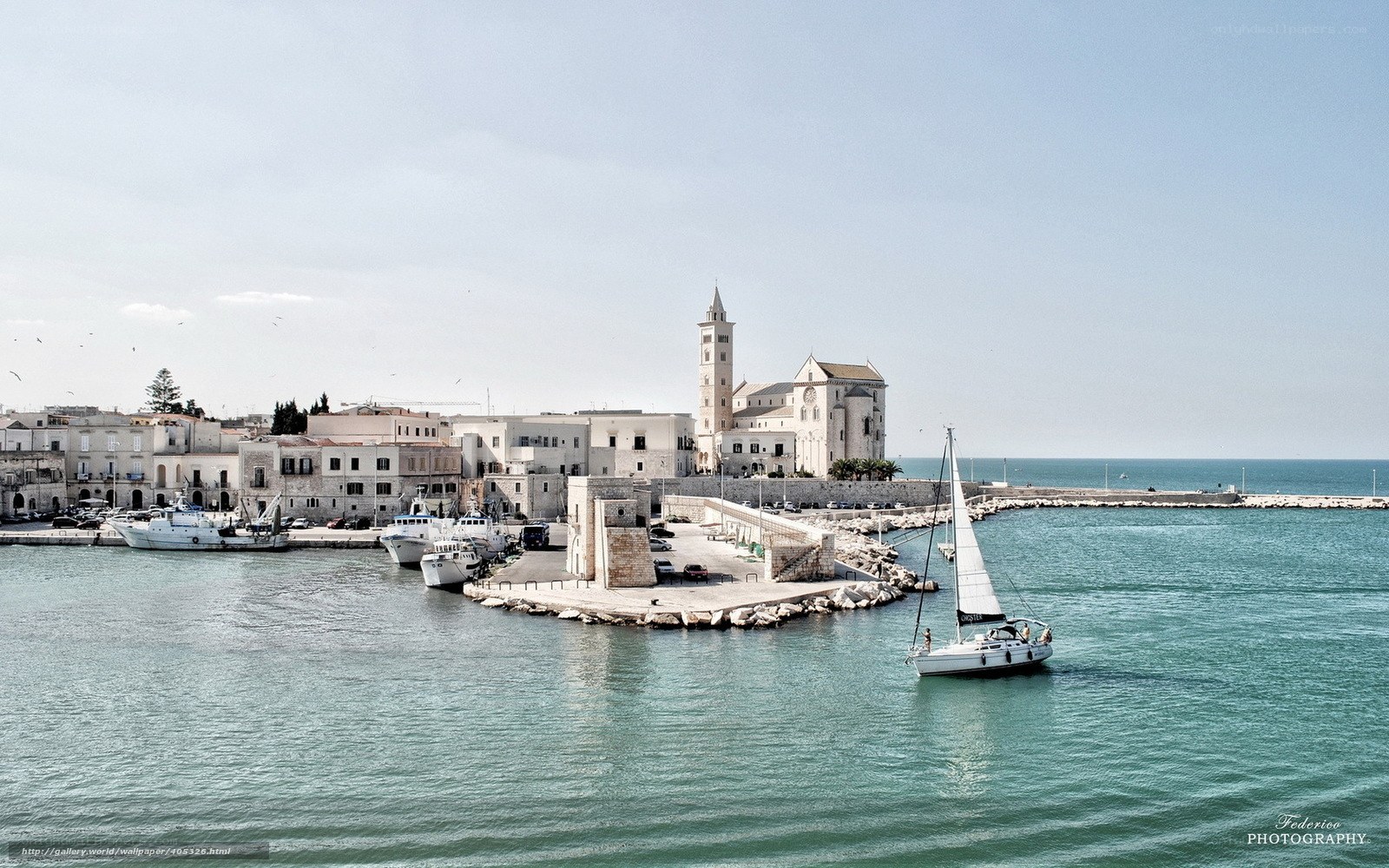Sailboat in Italian harbor