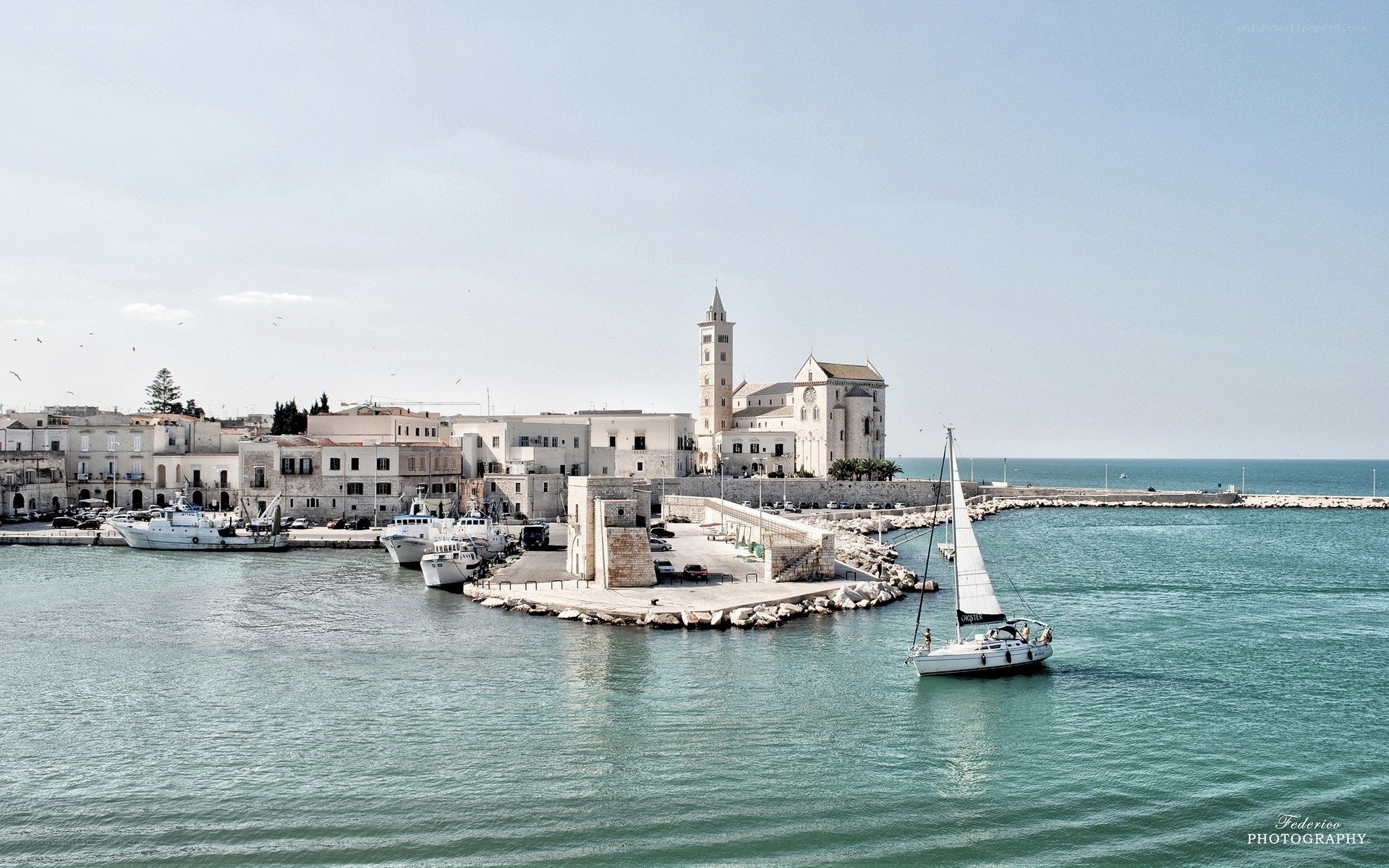 Sailboat in Italian harbor