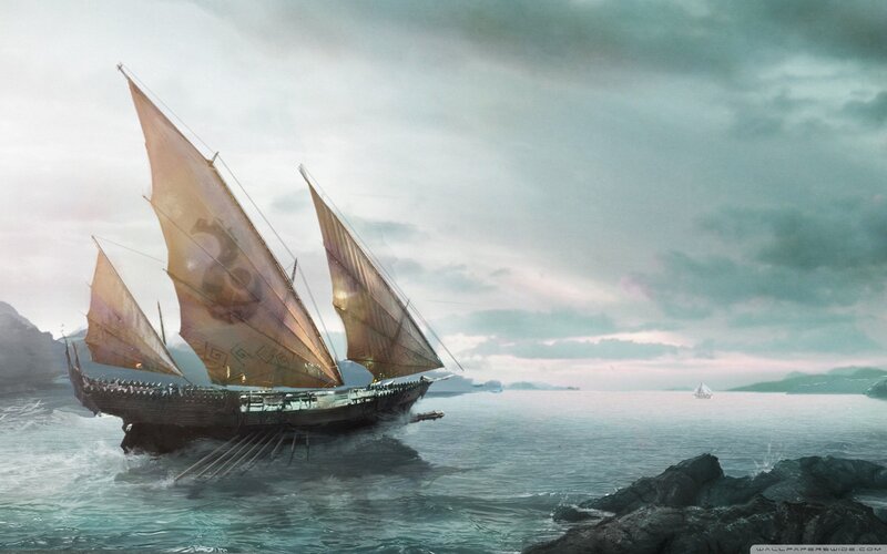 Sailboat in Rough Sea