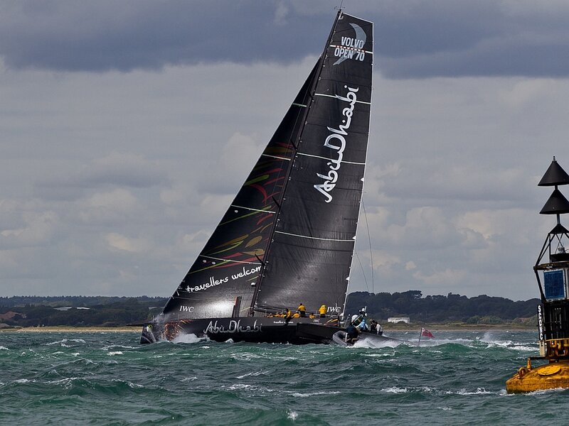 Sailboat in Rough Water — Black