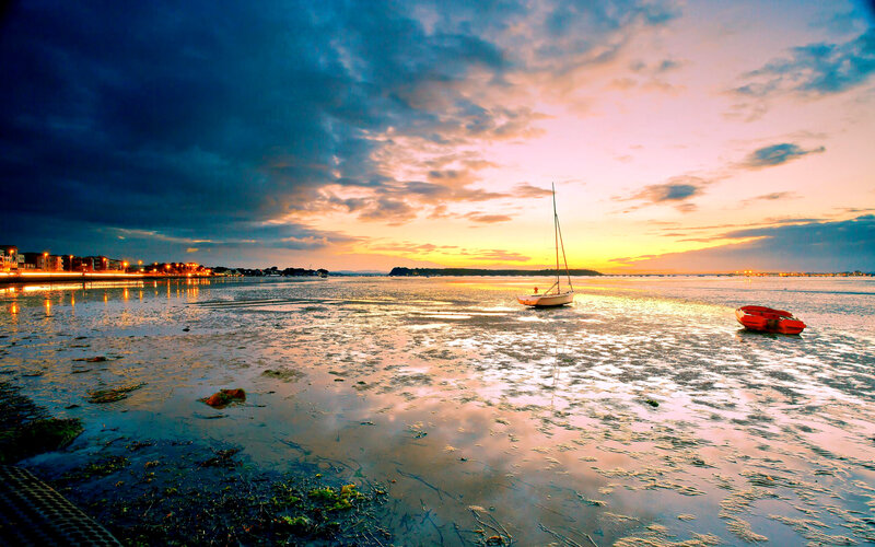 Sailboat in Shallow Water
