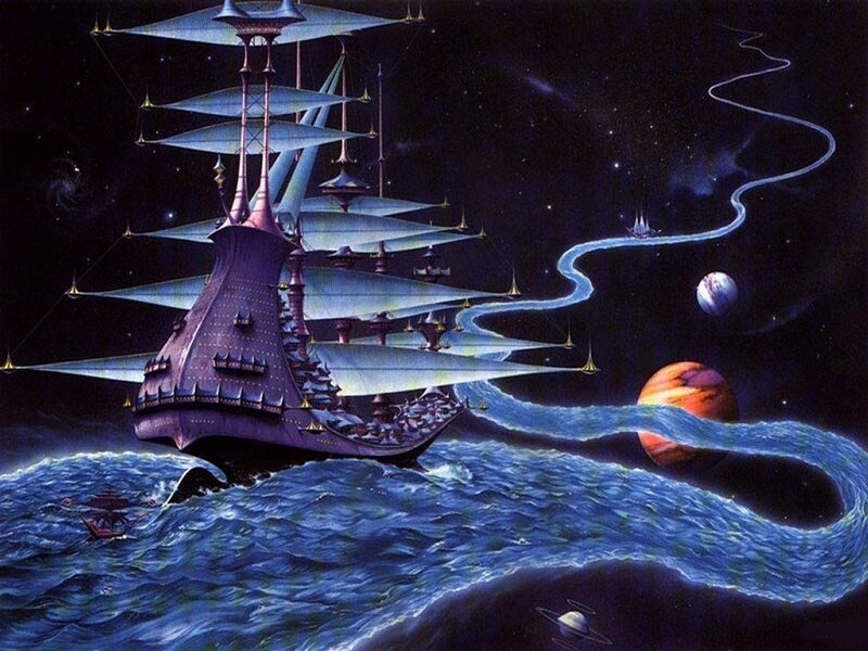 Sailboat in space