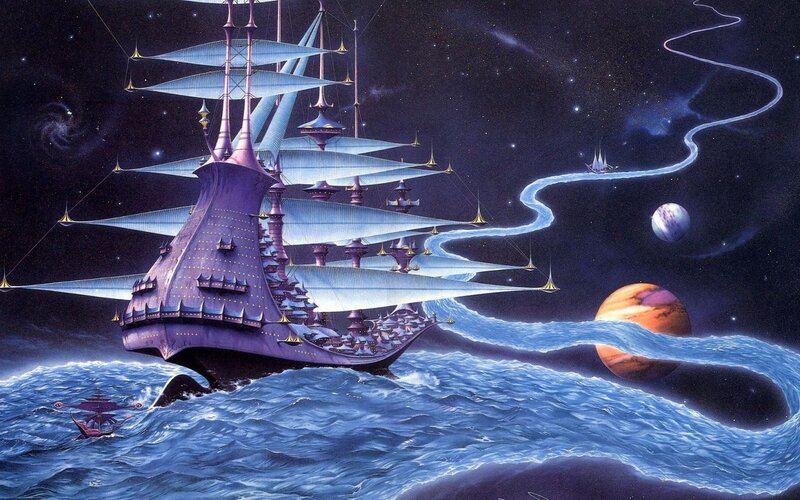 Sailboat in Space — Purple