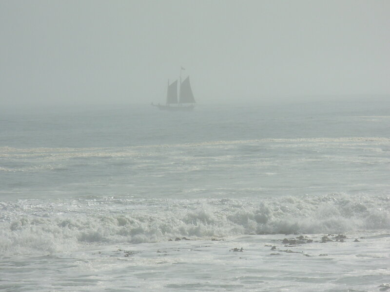 Sailboat in the fog