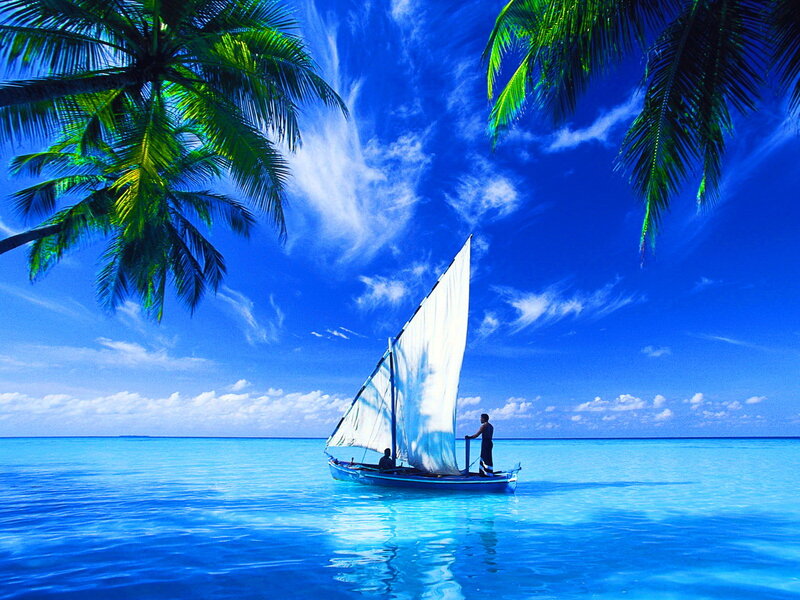 Sailboat in Tropical Water
