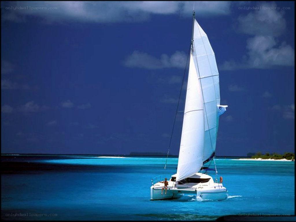 Sailboat in turquoise waters