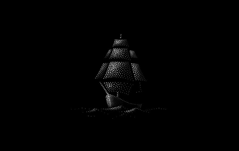 Sailboat Made of Dots