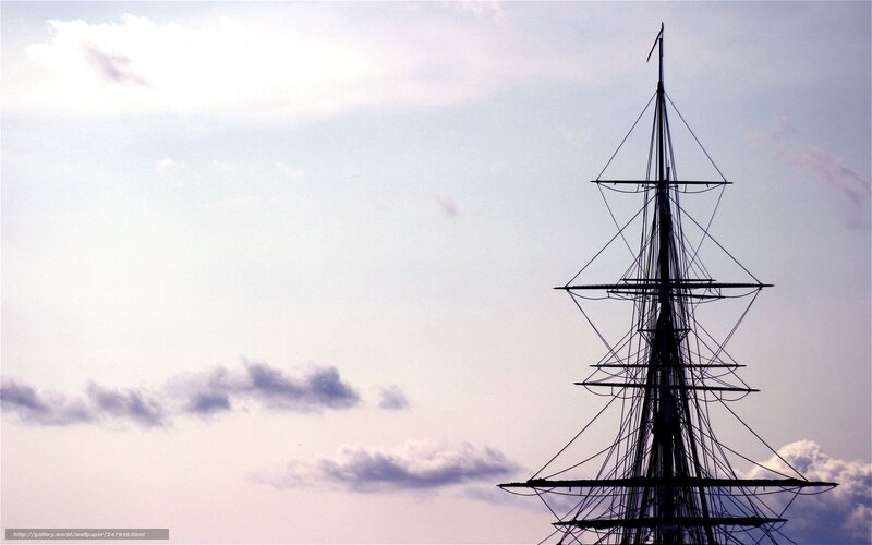 Sailboat Mast Silhouette — Blue, Serene
