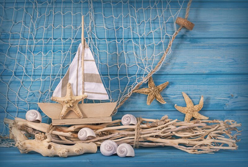 Sailboat Model with Seashells