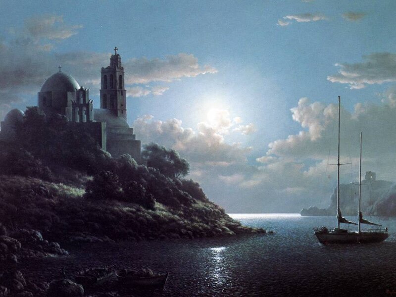 Sailboat Near Church