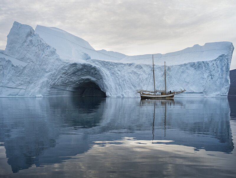 Sailboat Near Iceberg — Blue