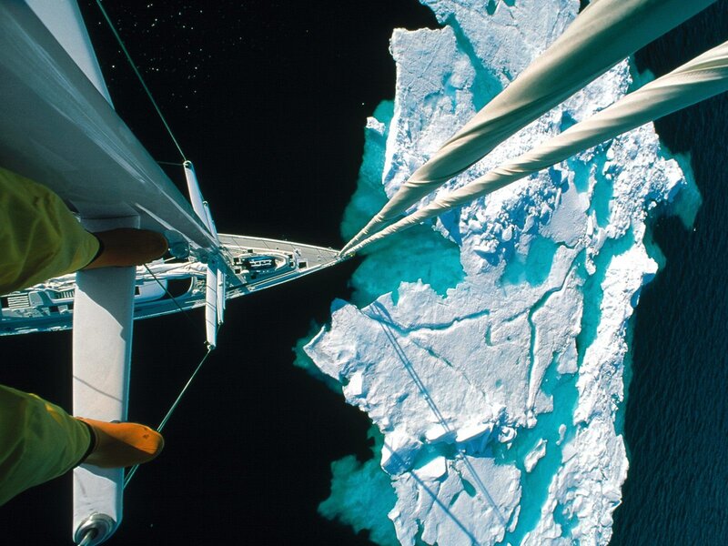 Sailboat Near Iceberg — White