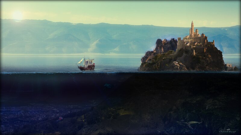 Sailboat Near Island Castle