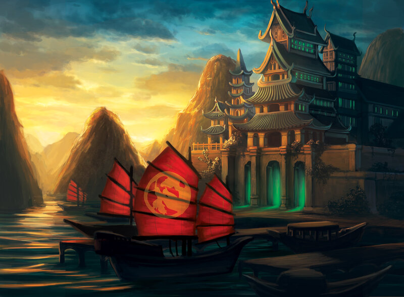 Sailboat Near Temple