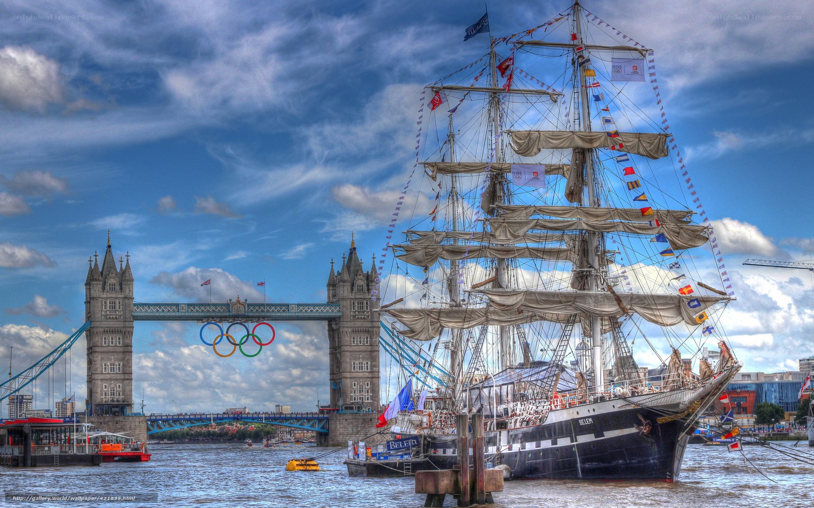Sailboat near Tower Bridge